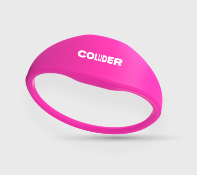 Branded silicone RFID wristbands for co-working spaces, offices and modern spaces COLLIDER