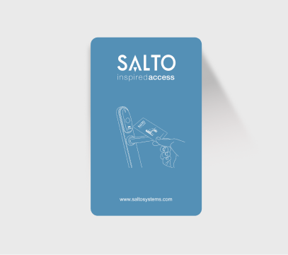 Electronic key cards for hotels in the form of RFID key fobs with a chip Salto