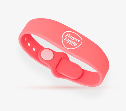 Membership wristbandss with a chip to a fitness club for access and electronic locks in locker rooms Fitness Family